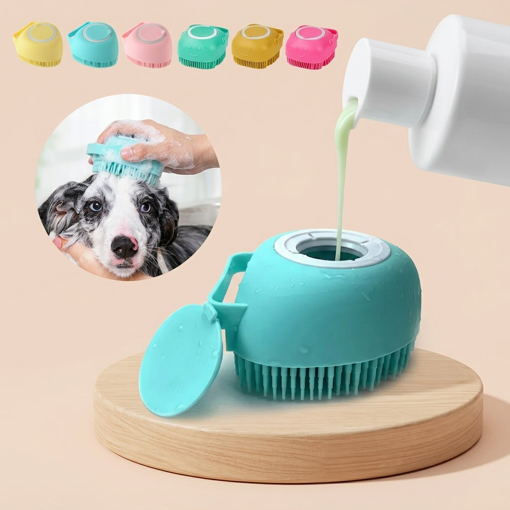Cepillo de Baño Masajeador y Dispensador de Shampoo
